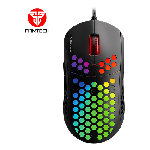 FANTECH Hive UX2 Wired Macro Programmable Honeycomb RGB Black Gaming Mouse