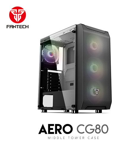 Fantech CG-80 Aero Middle Tower CPU Casing Large Size Black Edition